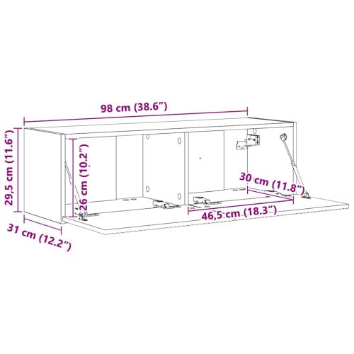 TV стенен шкаф Гланц бяло 60 x 31 x 29.5 см Инженерно дърво