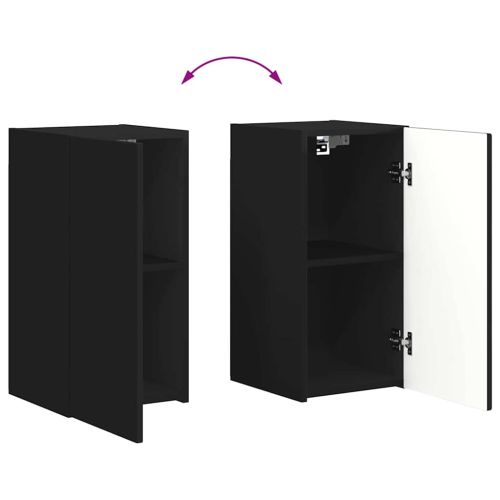 TV стенен шкаф Черно 30 x 31 x 60 см Инженерно дърво