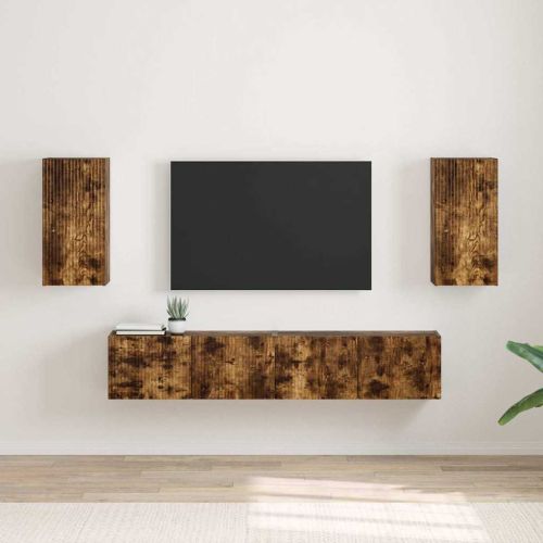 TV стенен шкаф 2 pcs Димян дъб 30 x 31 x 60 см Инженерно дърво