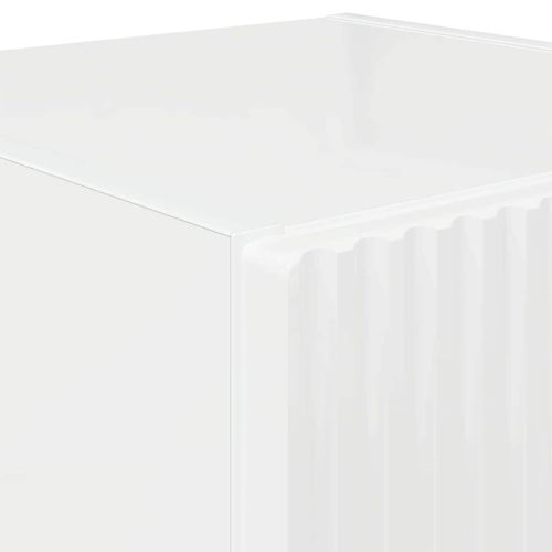 TV стенен шкаф Гланц бяло 30 x 31 x 80 см Инженерно дърво