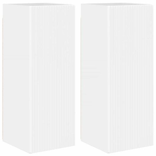 TV стенен шкаф 2 pcs Гланц бяло 30 x 31 x 80 см Инженерно дърво