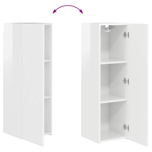 TV стенен шкаф Гланц бяло 30 x 31 x 100 см Инженерно дърво