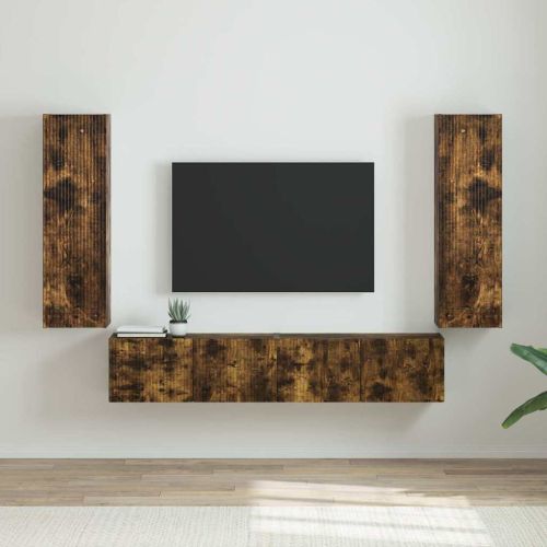 TV стенен шкаф 2 pcs Димян дъб 30 x 31 x 100 см Инженерно дърво