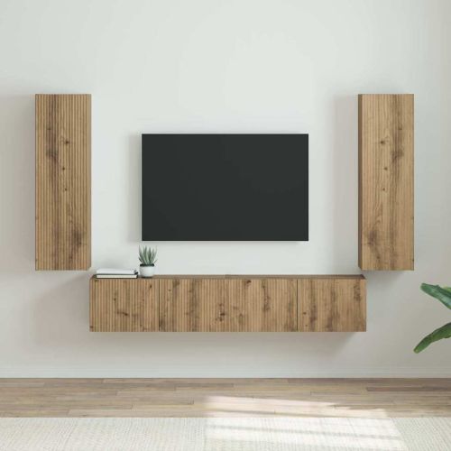 TV стенен шкаф 2 pcs Дъб Артизан 30 x 31 x 100 см