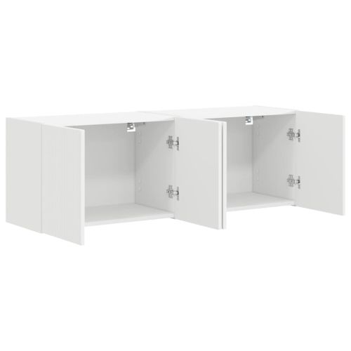 TV стенен шкаф 2 pcs Бяло 59,5 x 31 x 40 см Инженерно дърво