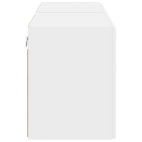 TV стенен шкаф 2 pcs Бяло 59,5 x 31 x 40 см Инженерно дърво