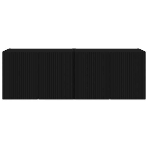 TV стенен шкаф 2 pcs Черно 59,5 x 31 x 40 см Инженерно дърво