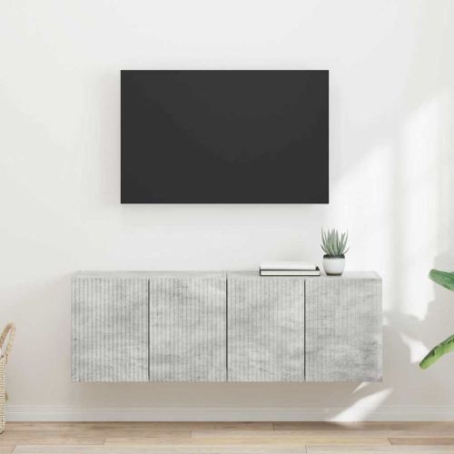 TV стенен шкаф 2 pcs Циментено сиво 59,5 x 31 x 40 см