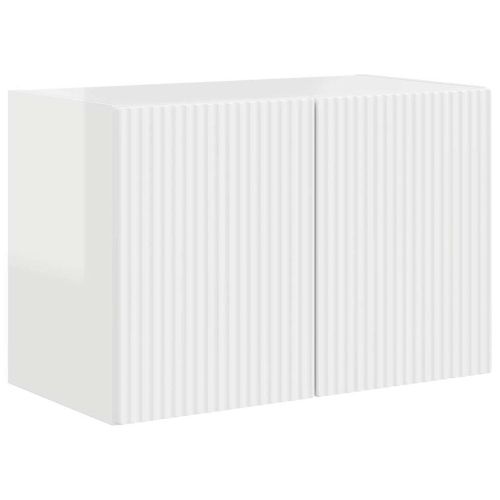 TV стенен шкаф Лъскаво бяло 59,5 x 31 x 40 см Инженерно дърво