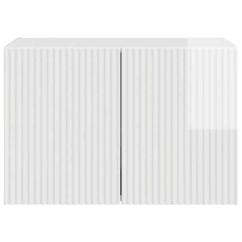 TV стенен шкаф Лъскаво бяло 59,5 x 31 x 40 см Инженерно дърво