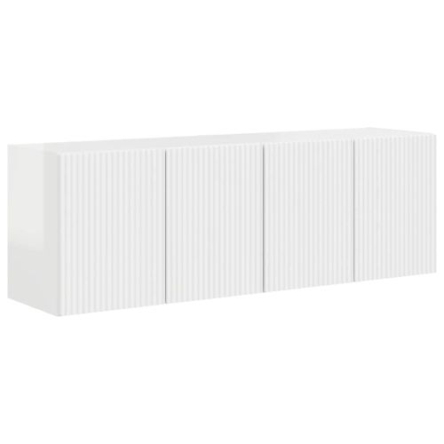 TV стенен шкаф 2 pcs Лъскаво бяло 59,5 x 31 x 40 см