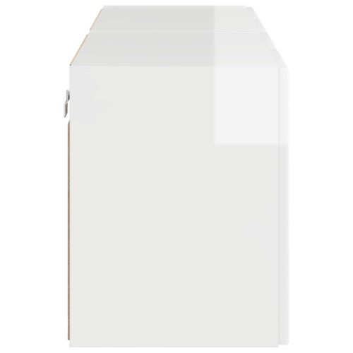 TV стенен шкаф 2 pcs Лъскаво бяло 59,5 x 31 x 40 см