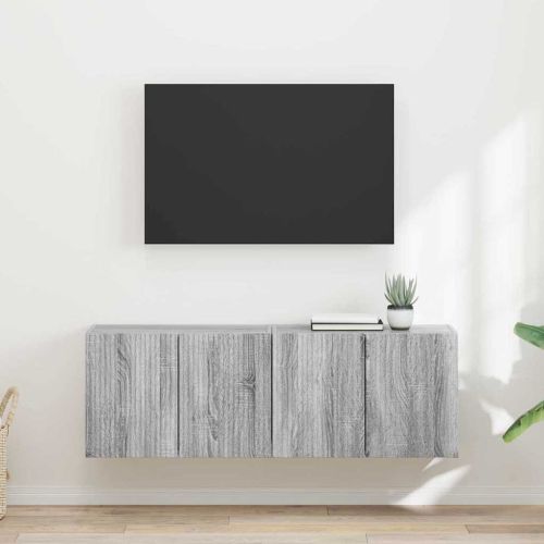 TV стенен шкаф 2 pcs Сив Сонома 59,5 x 31 x 40 см
