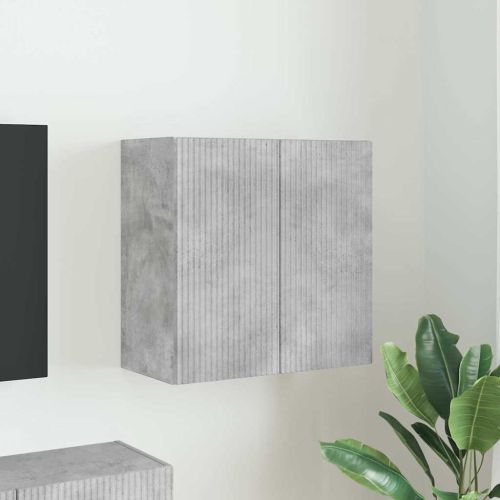 TV стенен шкаф Циментено сиво 59,5 x 31 x 60 см Инженерно дърво