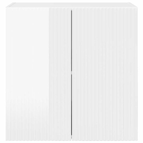 TV стенен шкаф Лъскаво бяло 59,5 x 31 x 60 см Инженерно дърво