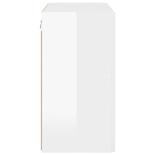 TV стенен шкаф Лъскаво бяло 59,5 x 31 x 60 см Инженерно дърво