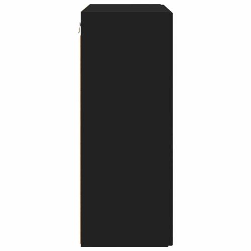 TV стенен шкаф Черно 59,5 x 31 x 80 см Инженерно дърво