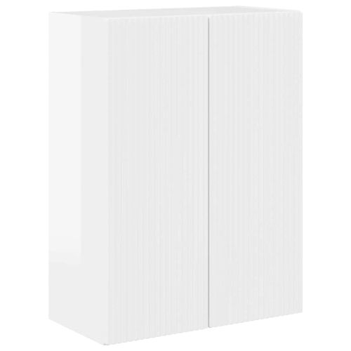 TV стенен шкаф Лъскаво бяло 59,5 x 31 x 80 см Инженерно дърво