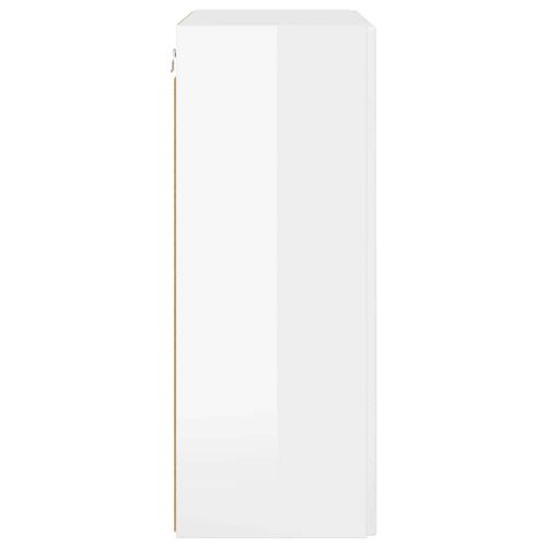 TV стенен шкаф Лъскаво бяло 59,5 x 31 x 80 см Инженерно дърво