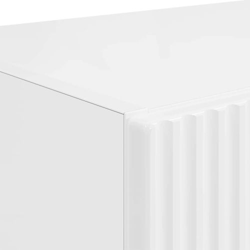 TV стенен шкаф Лъскаво бяло 59,5 x 31 x 80 см Инженерно дърво