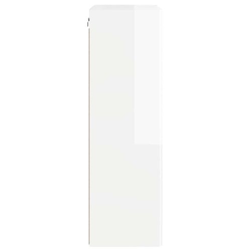 TV стенен шкаф Лъскаво бяло 59,5 x 31 x 100 см Инженерно дърво