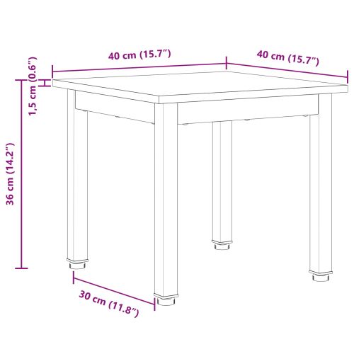 Масичка за кафе Бяло 40 x 40 x 36 cm Солидно борово дърво