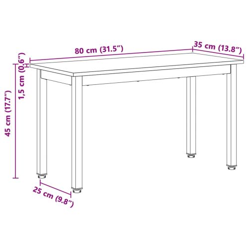 Пейка Бяло 80 x 35 x 45 cm Солидно борово дърво