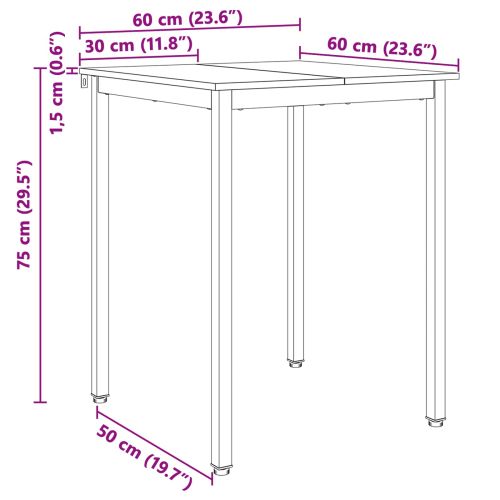 Трапезна маса Бяло 60 x 60 x 75 cm Солидно борово дърво