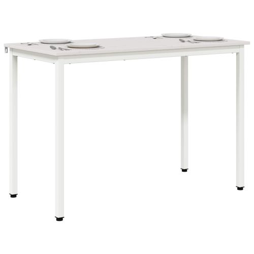 Трапезна маса Бяло 110 x 55 x 75 cm Солидно борово дърво