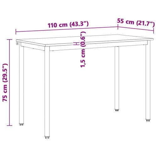 Трапезна маса Бяло 110 x 55 x 75 cm Солидно борово дърво