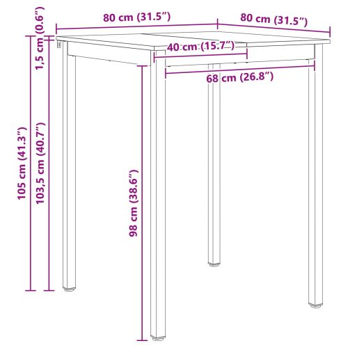 Бар маса Естествен 110 x 55 x 105 см Солидно борово дърво