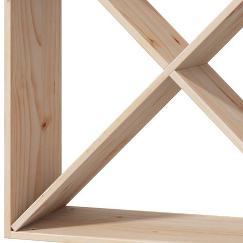 Винен рафт 2 pcs Естествен 62 x 25 x 62 cm Солидно борово дърво