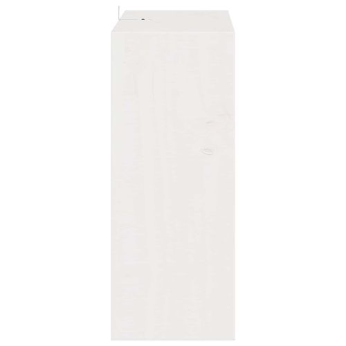 Винен рафт 4 pcs Бяло 62 x 25 x 62 cm Солидно борово дърво