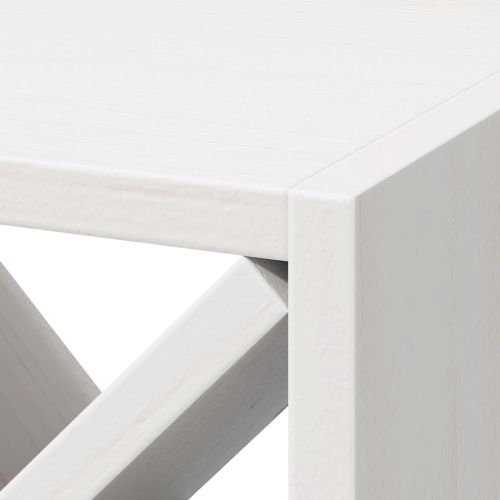 Винен рафт 2 pcs Бяло 62 x 25 x 62 cm Солидно борово дърво