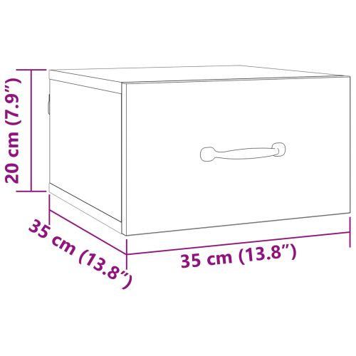 Нощен шкаф Черния дъб 35 x 35 x 20 см Инженерно дърво