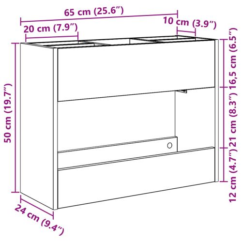 Стойка за чадър Дъб 65 x 24 x 50 см Инженерно дърво