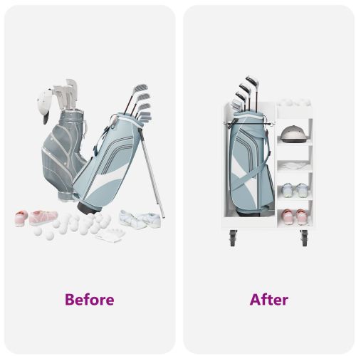 Голф шкаф с колело Едноцветен Бяло 65 x 45 x 98 см