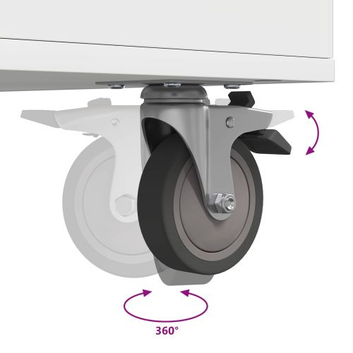 Голф шкаф с колело Едноцветен Бяло 65 x 45 x 98 см