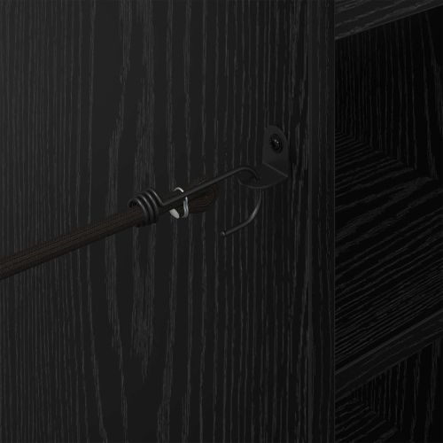 Голф шкаф с колело Едноцветен Черния дъб 65 x 45 x 98 см