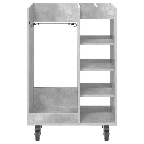 Голф шкаф с колело Едноцветен Циментено сиво 65 x 45 x 98 см