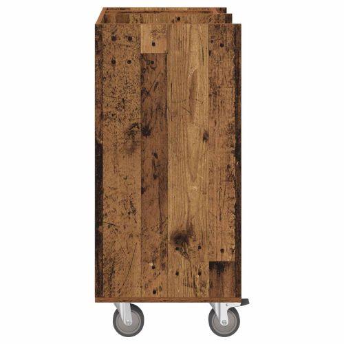 Голф шкаф с колело Едноцветен Старо дърво 65 x 45 x 98 см