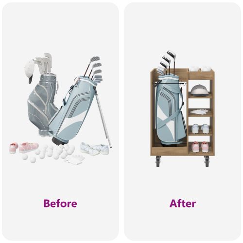 Голф шкаф с колело Едноцветен Дъб 65 x 45 x 98 см