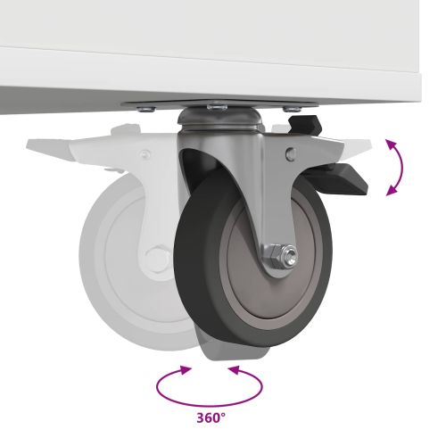 Голф шкаф с колело Едноцветен Бяло 90 x 45 x 98 см