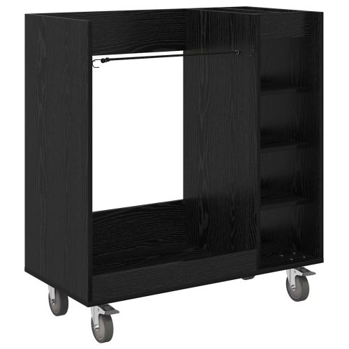 Голф шкаф с колело Едноцветен Черния дъб 90 x 45 x 98 см