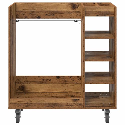 Голф шкаф с колело Едноцветен Старо дърво 90 x 45 x 98 см