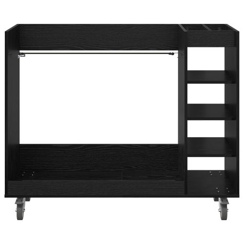 Голф шкаф с колело Едноцветен Черния дъб 120 x 45 x 98 см