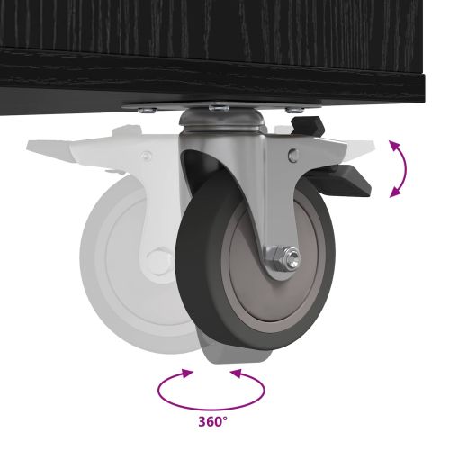 Голф шкаф с колело Едноцветен Черния дъб 120 x 45 x 98 см