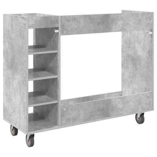 Голф шкаф с колело Едноцветен Циментено сиво 120 x 45 x 98 см