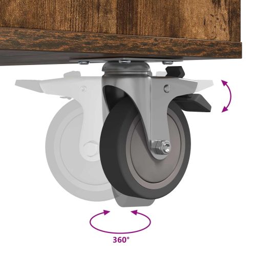 Голф шкаф с колело Едноцветен Димян дъб 120 x 45 x 98 см