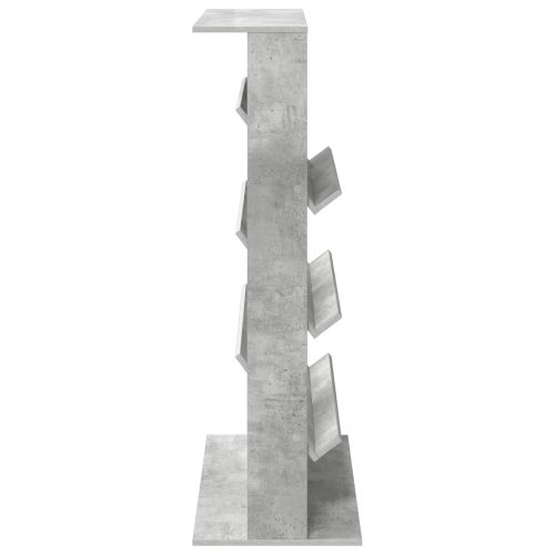 Етажерка за списания с рафт Циментено сиво 70 x 41 x 126 см